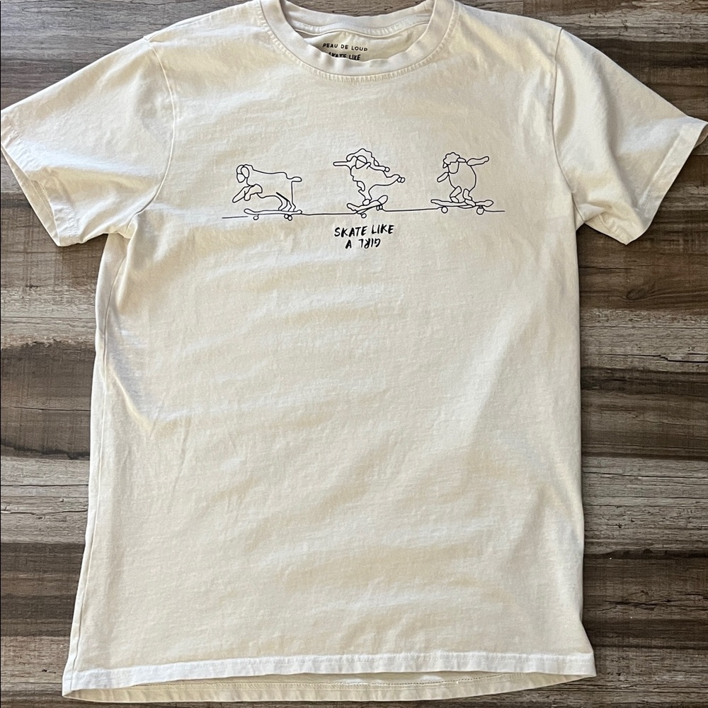 Peau De Loup x Skate Like A Girl Cream Skate Graphic Tee Size M/ 10-12